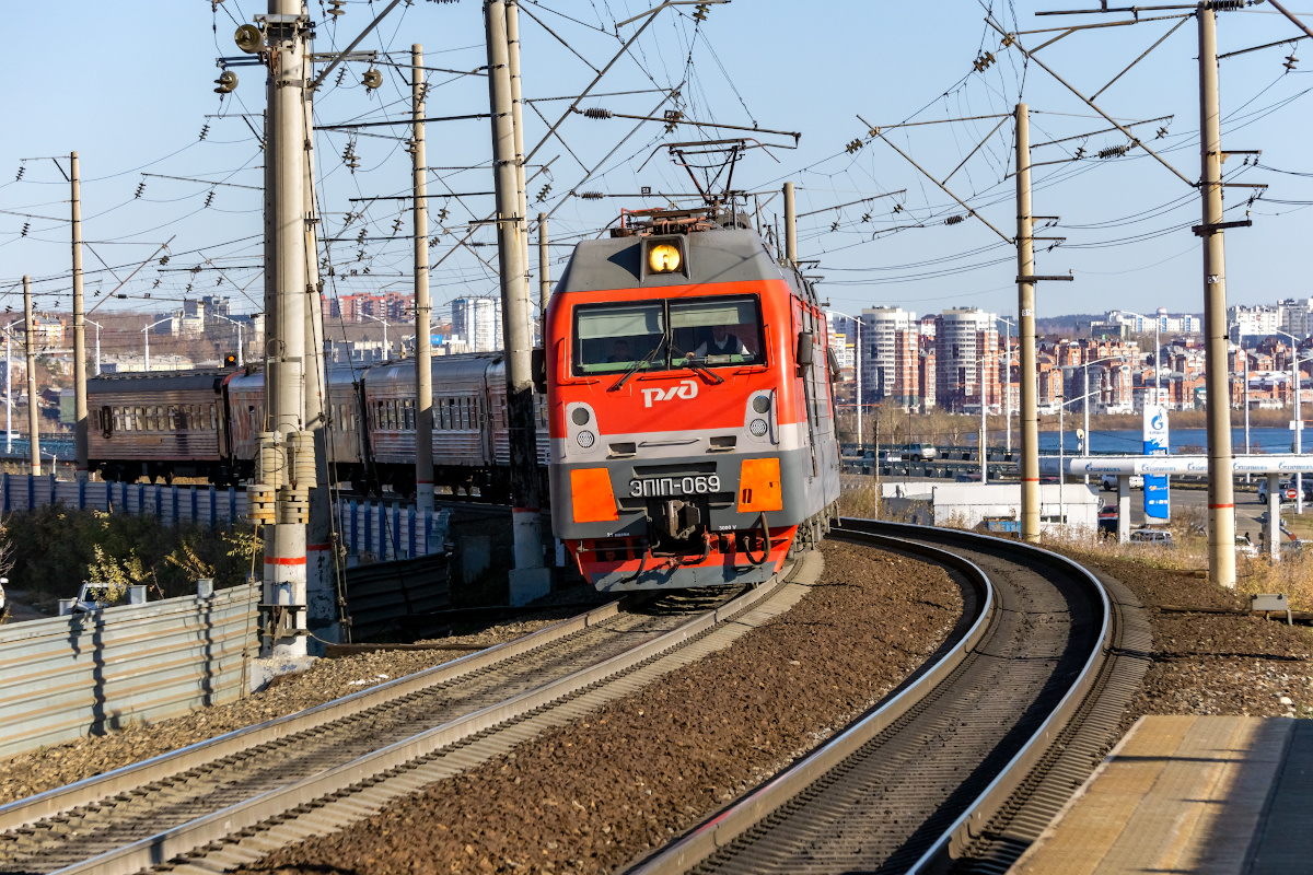 ЭП1П-069 railway железная дорога locomotive локомотив электровоз поезд train Russia Siberia Irkutsk Россия Сибирь Иркутск споттинг spotting