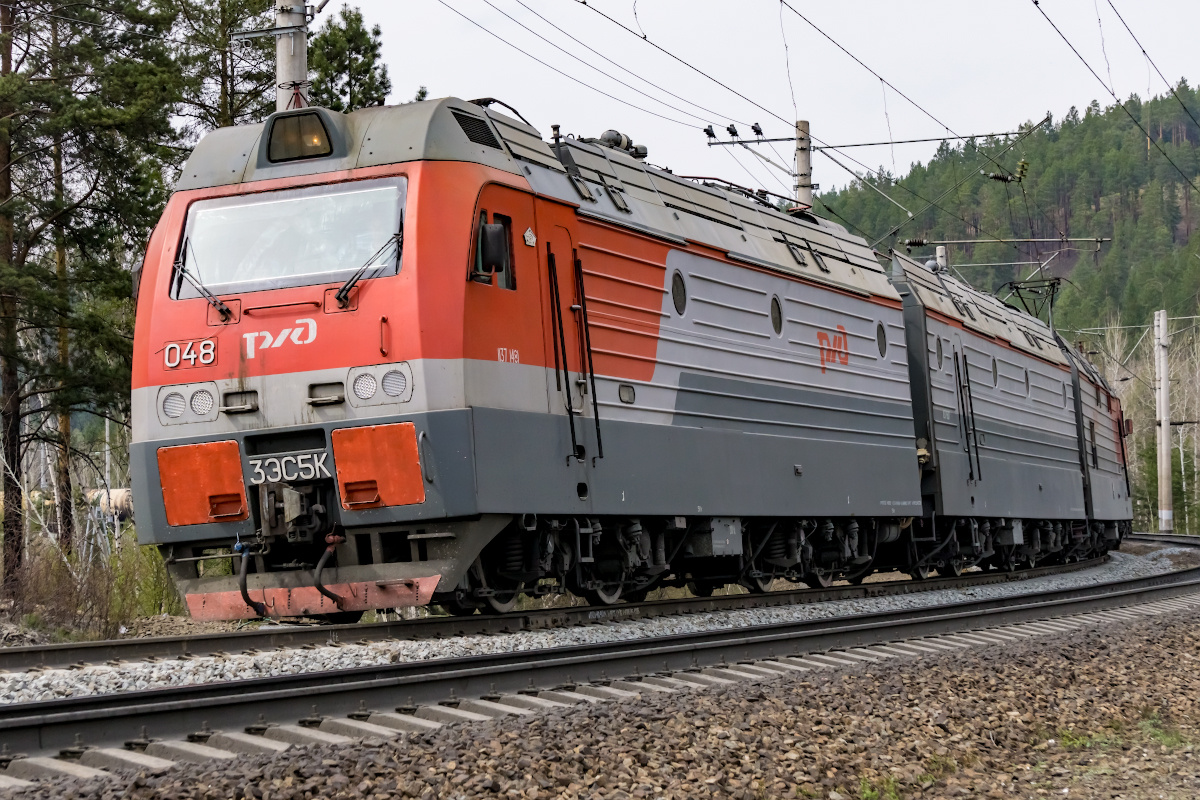 3ЭС5К-048 railway железная дорога locomotive локомотив электровоз поезд train Russia Siberia Irkutsk Россия Сибирь Иркутск споттинг spotting