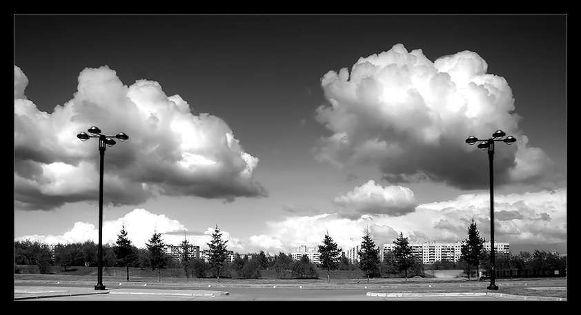 Skies are close. #1 небо чб облака тишина