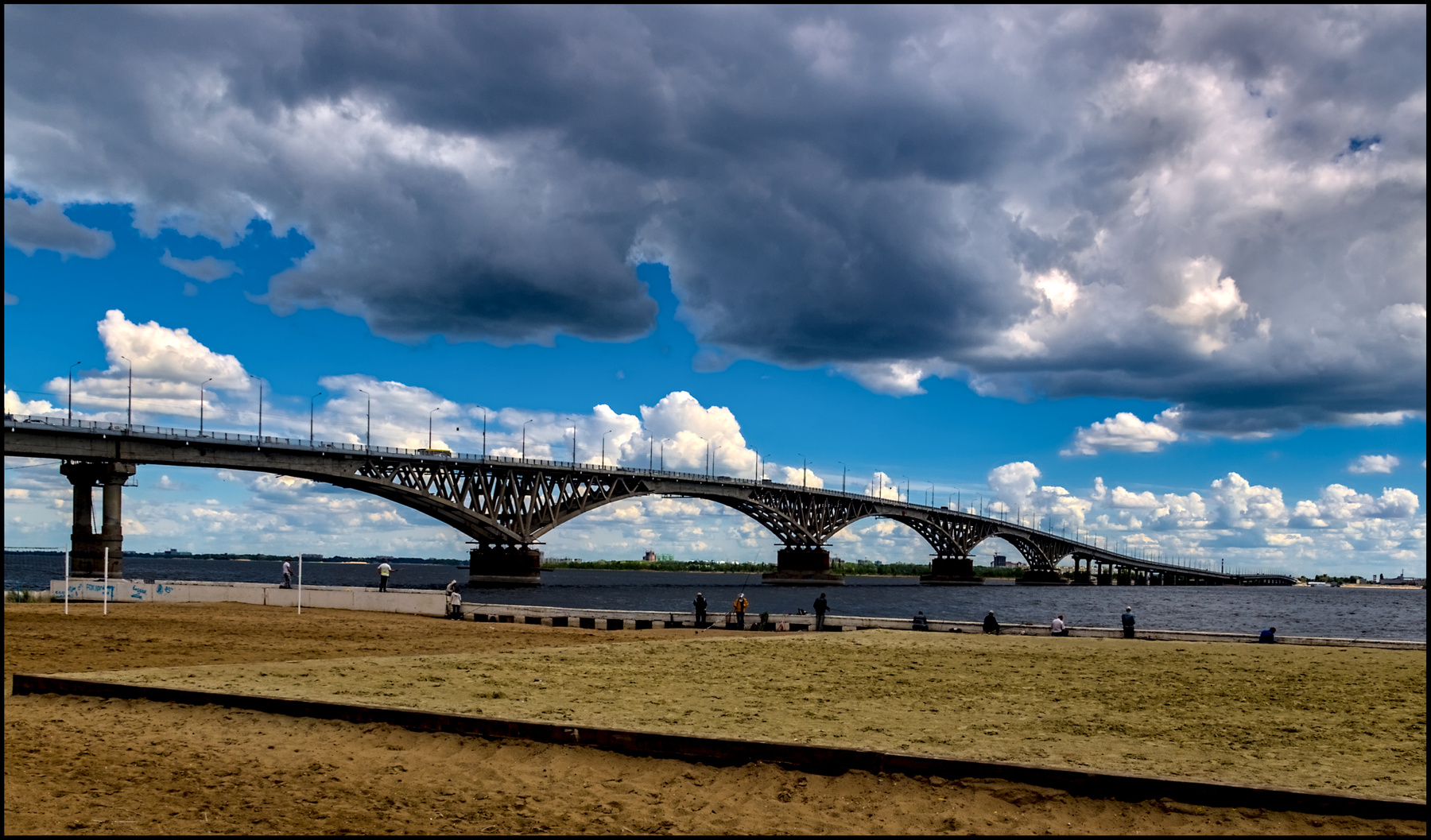 Мост над Волгой мост волга река набережная вид лето небо