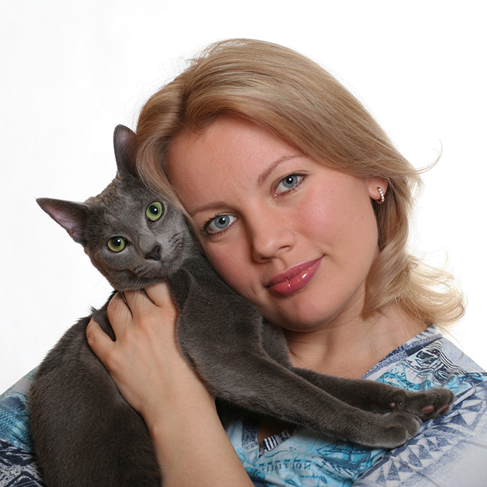 Мама "Девочки с котом" с котом девушка кот портрет 