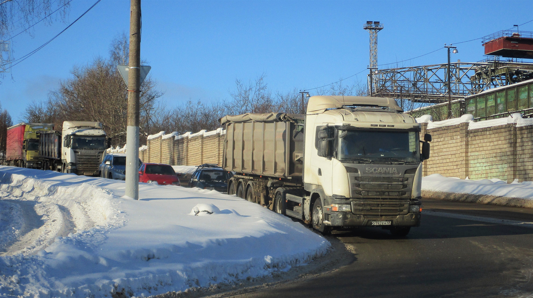 SCANIA SCANIA авто тягач самосвал улица город зима