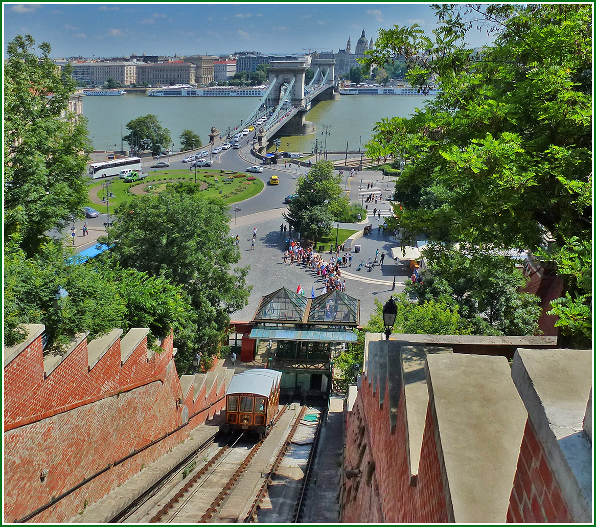 На венгерском Дунае Венгрия Будапешт Budapest река Дунай Danube Duna парламент набережная мост фуникулёр раритет