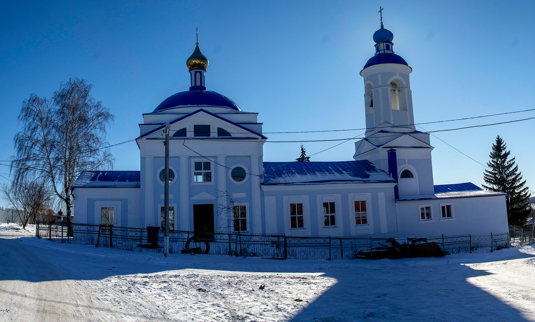 Храм храм зима небо солнце