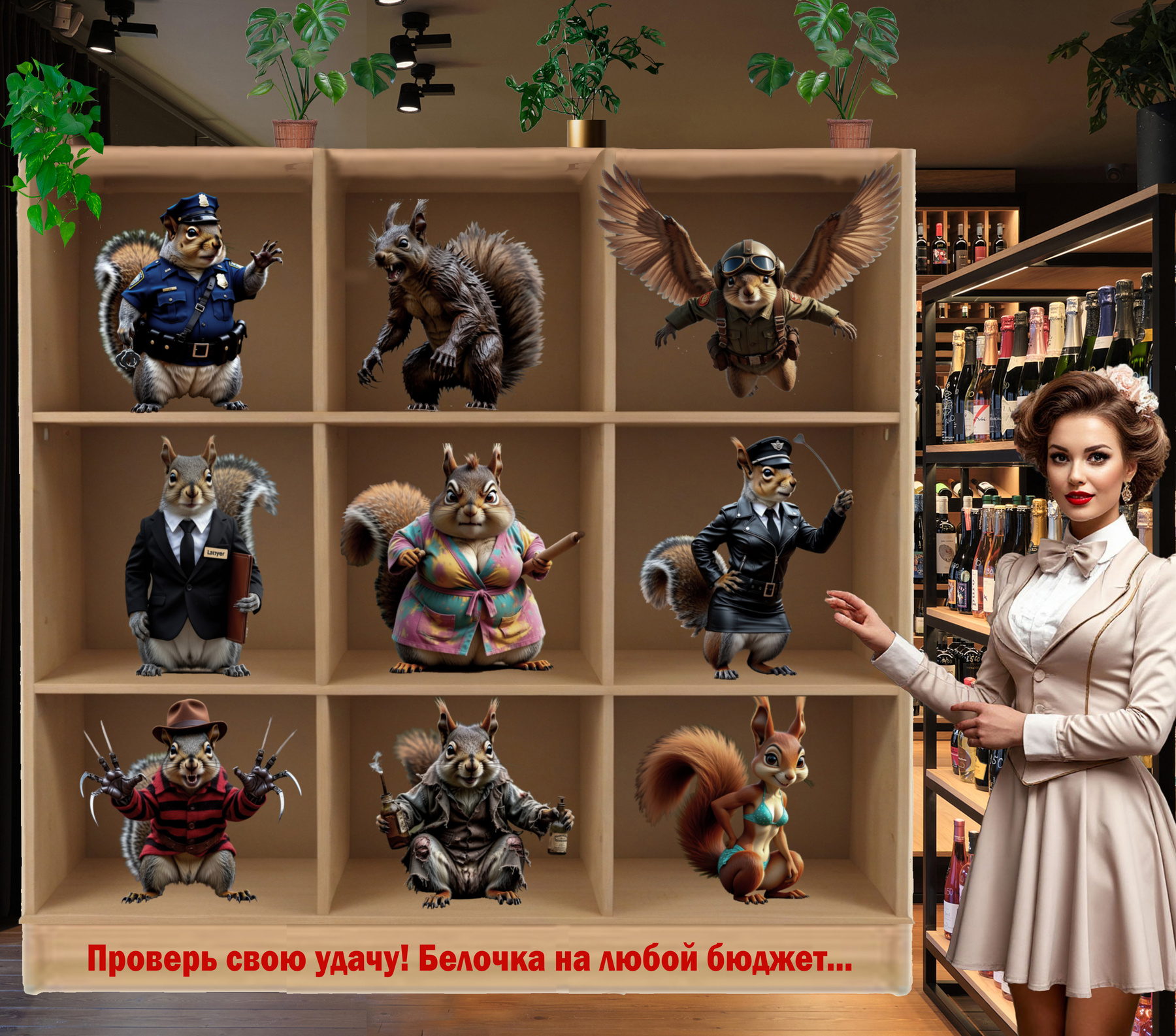 Welcome to Delirium! (Промоакция в винно-водочном) AI generated
