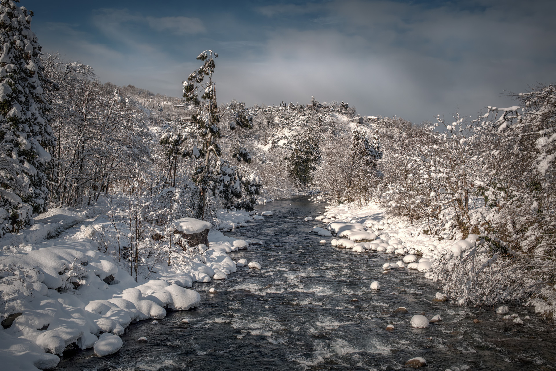 Mtirala February winter snow сhakvistskali river mtirala mountains forest nature landscape scenery travel outdoors georgia sakartvelo adjara chizh