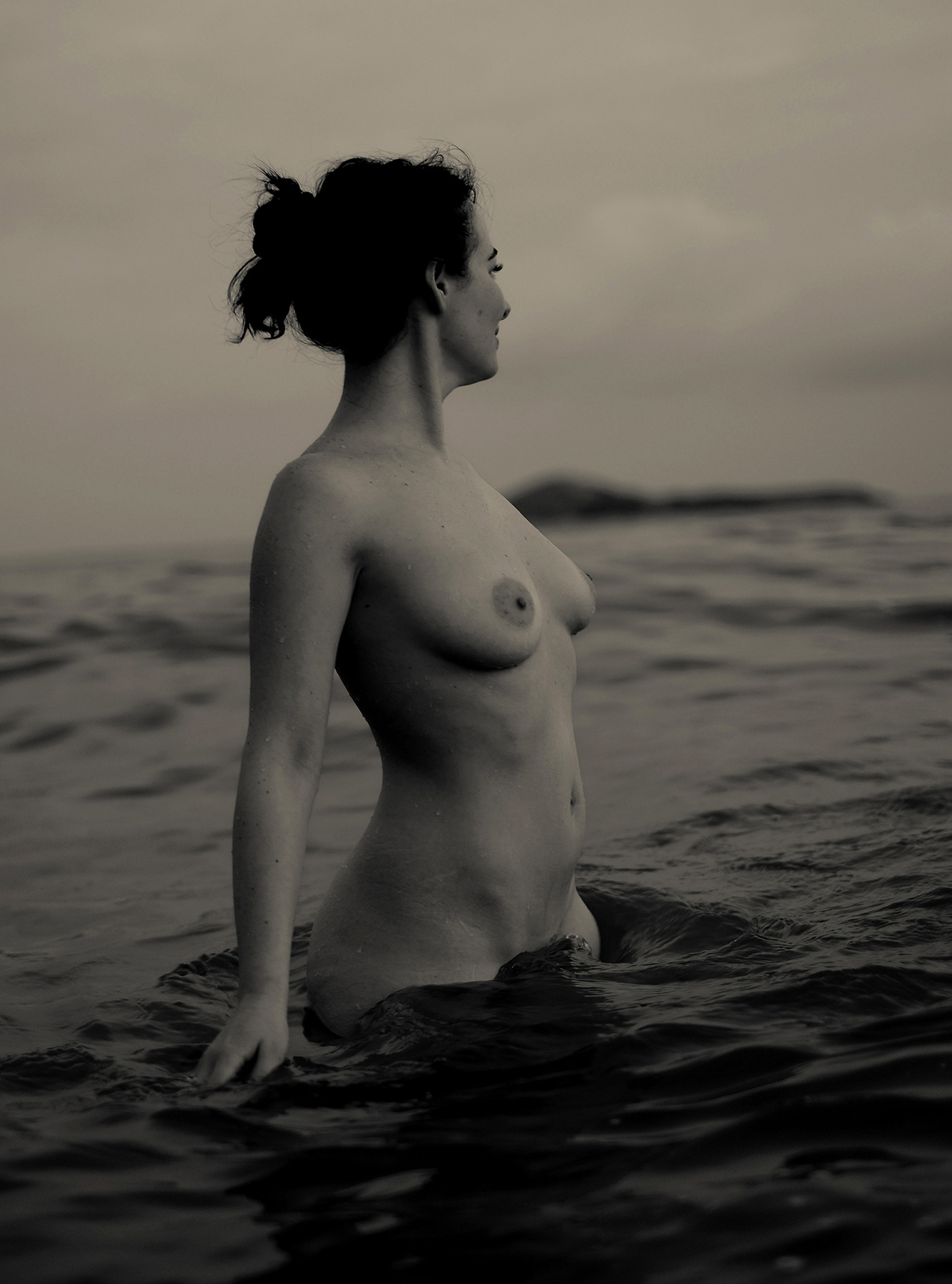 Pacific Ocean nude naked sexy body model erotic sea ocean