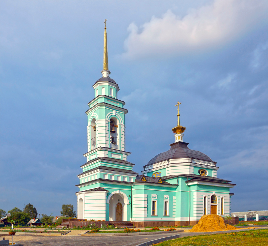 Строящаяся церковь Сергия Радонежского в селе Дмитрова Гора село храм вера