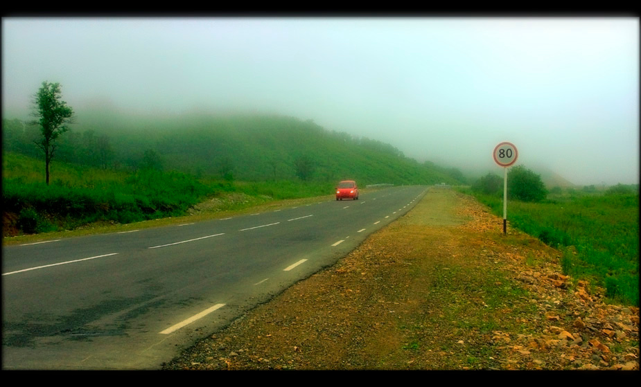 on the road (2) road дорога трасса туман fog