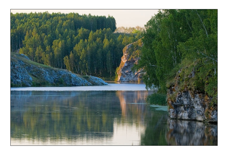 предрассвет скалы камень Урал Исеть река вода лес пейзаж