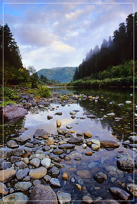 Northern California. Redwoods. Sundown river Redwoods Sundown