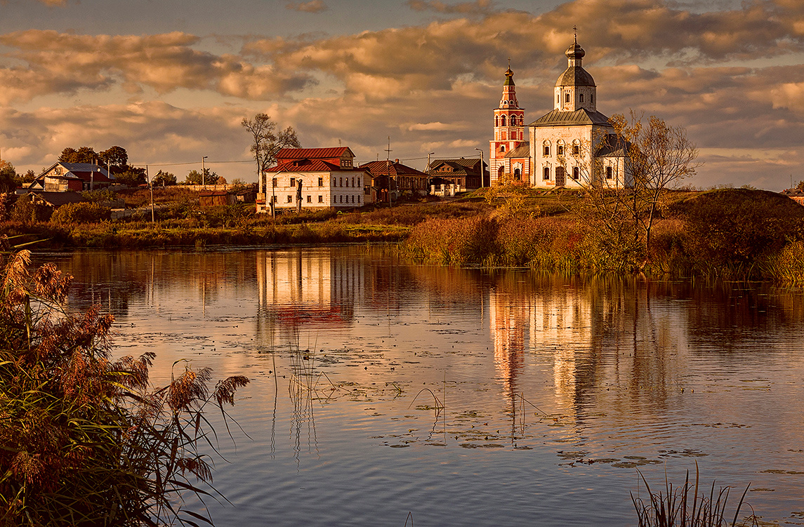 *** пейзаж деревня село река церковь храм landscape village river church temple