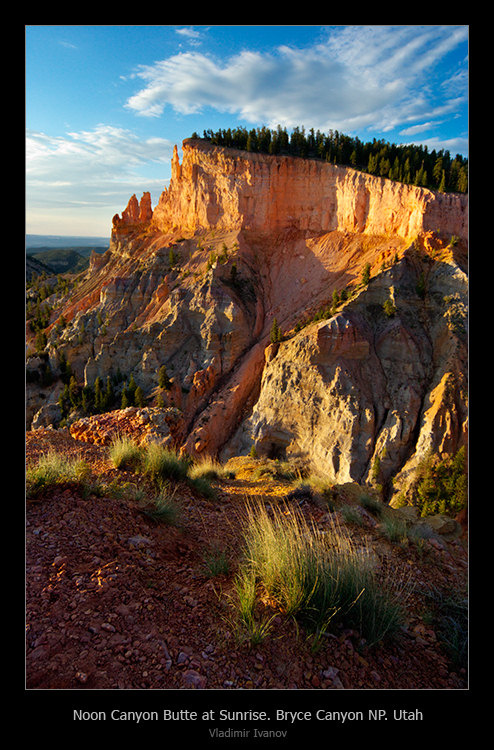 Noon Canyon Butte Noon Canyon Butte sunrise Bryce NP Utah
