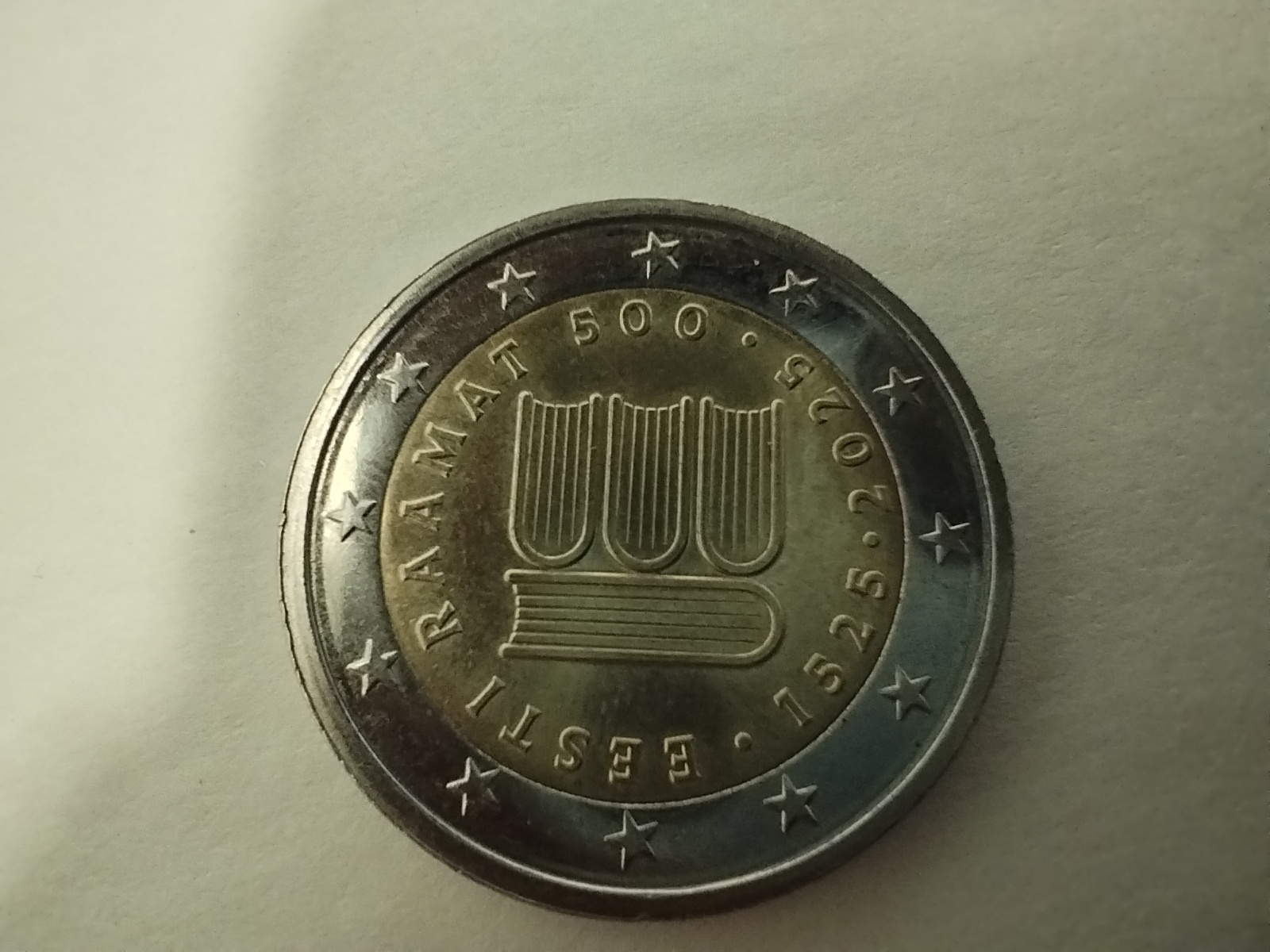 2 EURO. 500-летие первого печатного текста на эстонском языке. EURO