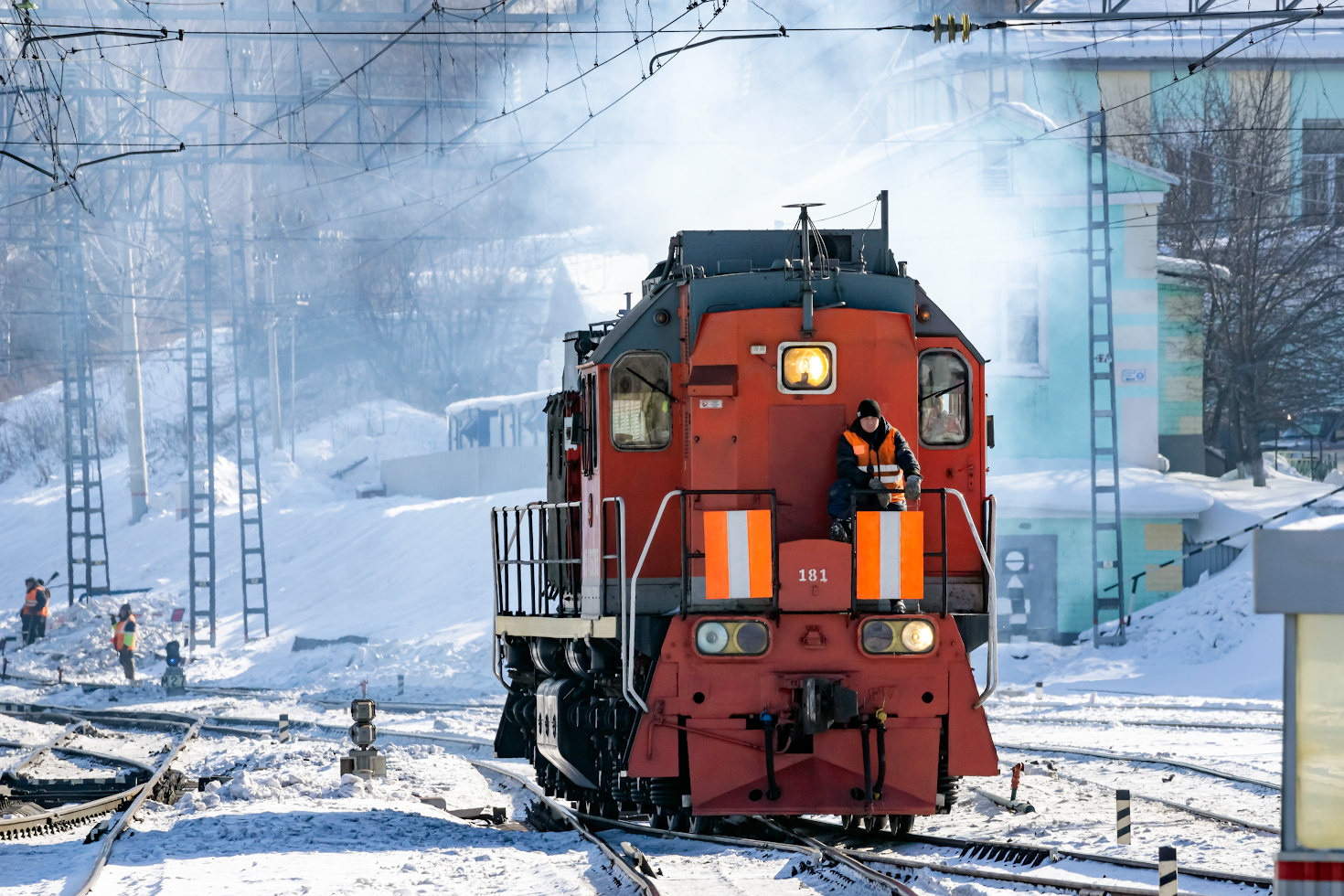 ТЭМ18Д-181 railway железная дорога locomotive локомотив электровоз поезд train Russia Siberia Irkutsk Россия Сибирь Иркутск споттинг spotting