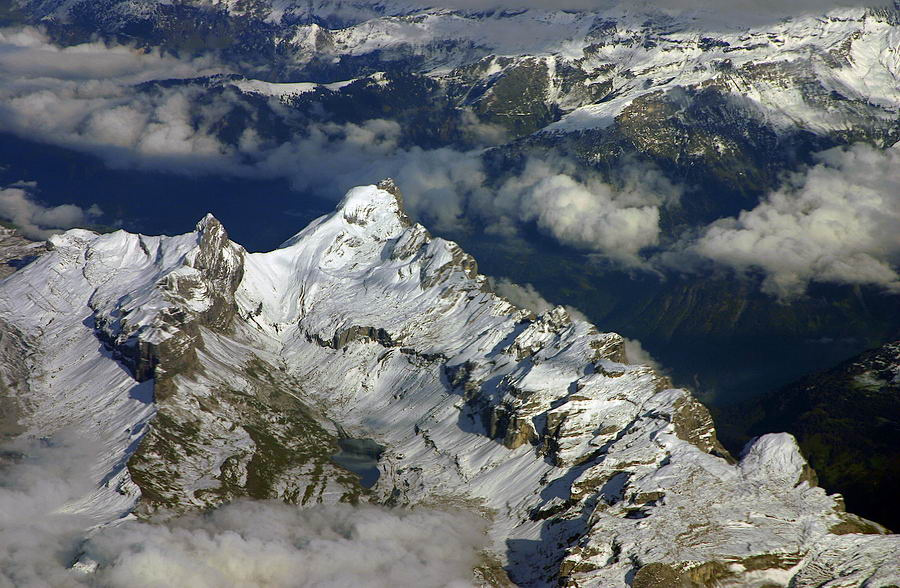 Alps from above горы, самолет, снег, озеро