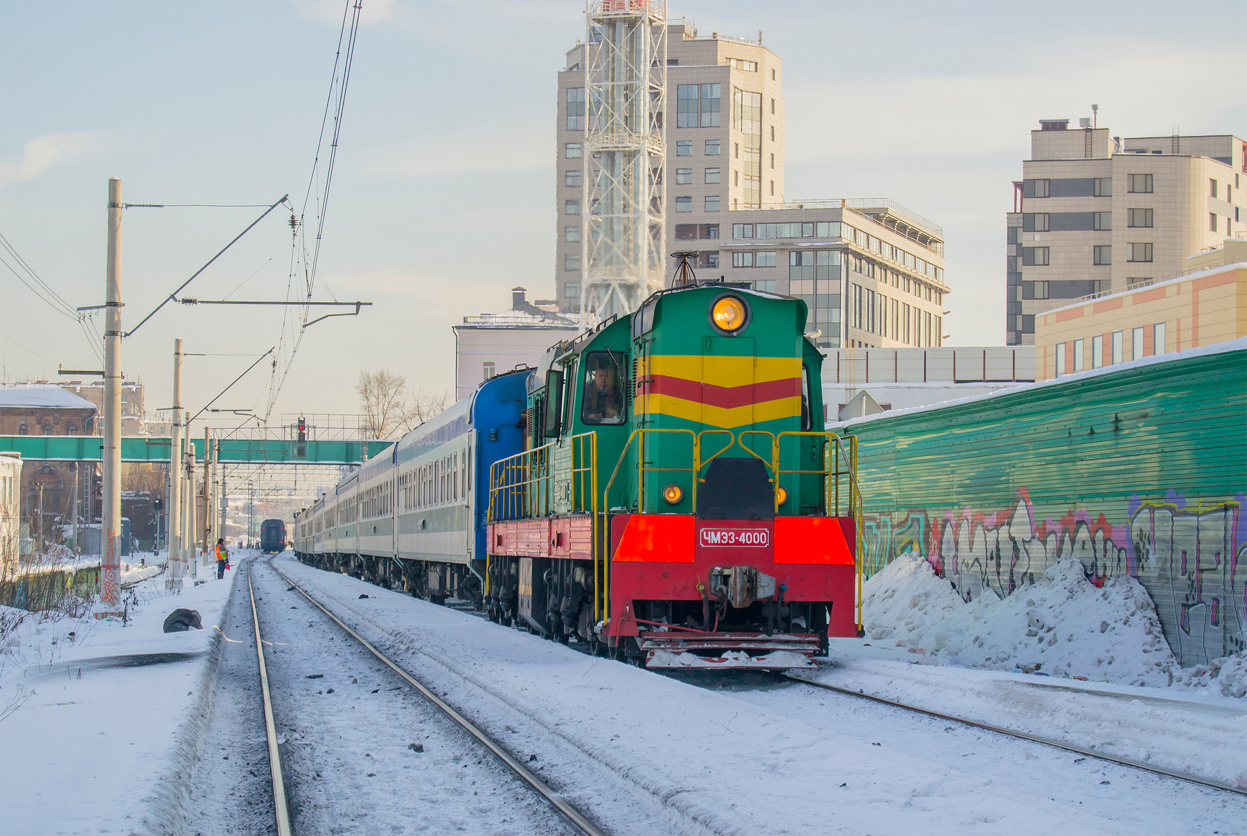 Маневровый тепловоз ЧМЭ3-4000 ЧМЭ3 Железная дорога Тепловозы
