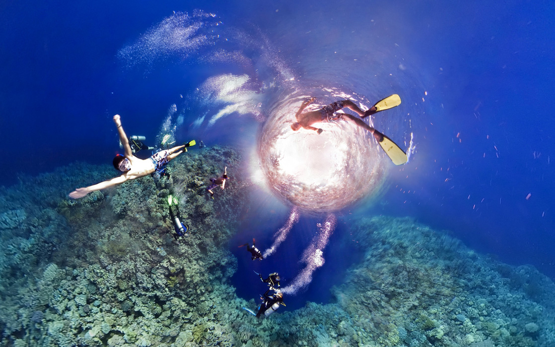 water-nauts ivvi.name фридайвинг Дахаб подводная сферическая панорама dahab spherical panorama underwater Blue Hole saddle