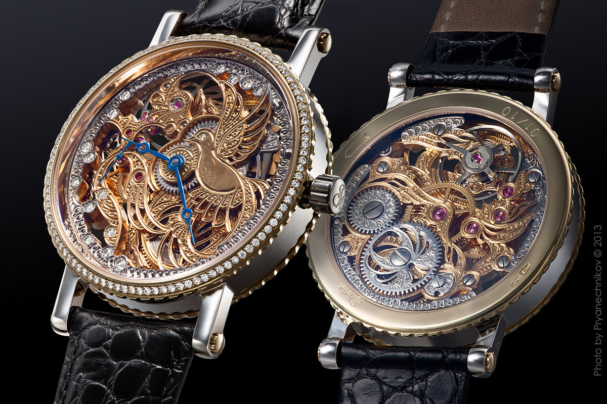 Jewllery & Watches Photography. Рекламная фотосъемка часов. Постер, плакат, рекламный модуль Артiфакт Часы скелетон Shele Pryanechnikov Прянечников