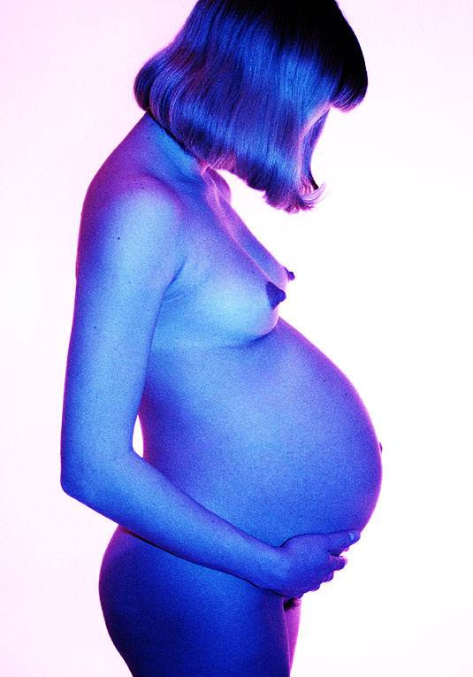 In Blue pregnant abdomen stomach belly profile blue