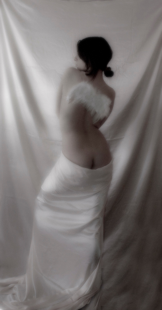 [Angel in silk] девушка, шелк, крылья