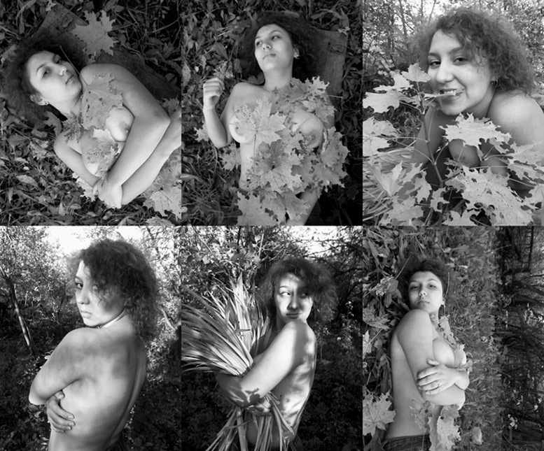Осенняя вечер чёрно/белое фото девушка осень природа