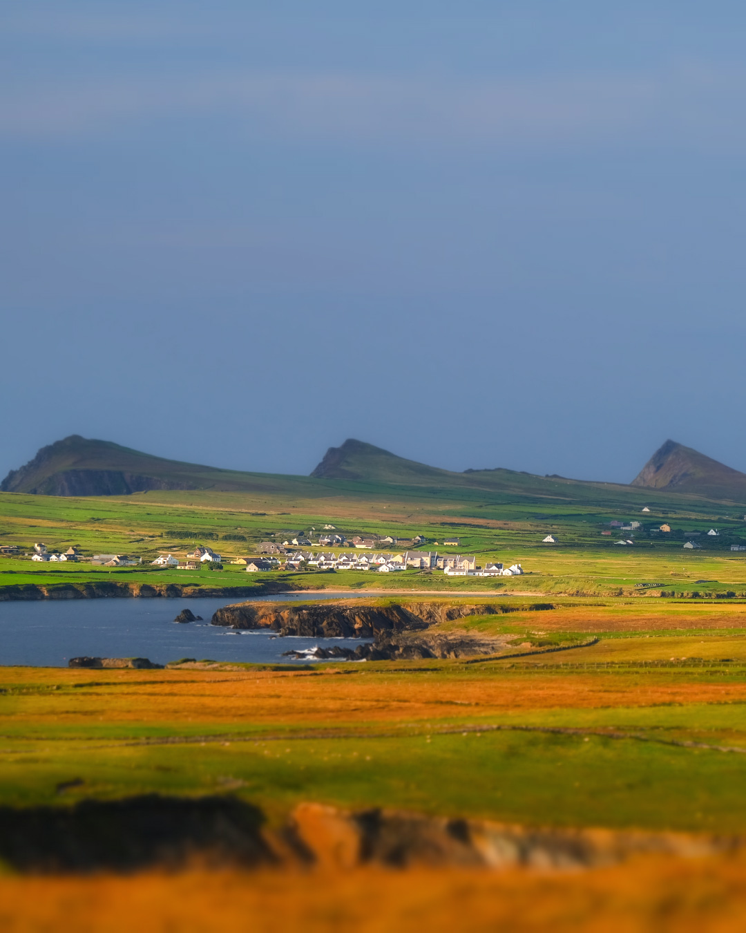 ...mottled Dingle coast... ireland nature outdoors scenic tilt shift miniature toy scape seascape three sisters dingle peninsula kerry shore shoreline wild atlantic way rural countryside picturesque awesome colorful spectacular europe destination remote