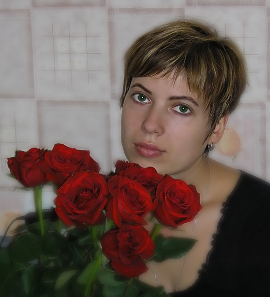 НВ Портрет, цветы, глаза