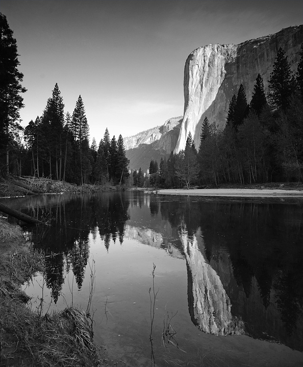 El Capitan (b/w) El Capitan, Merced River, Yosemite