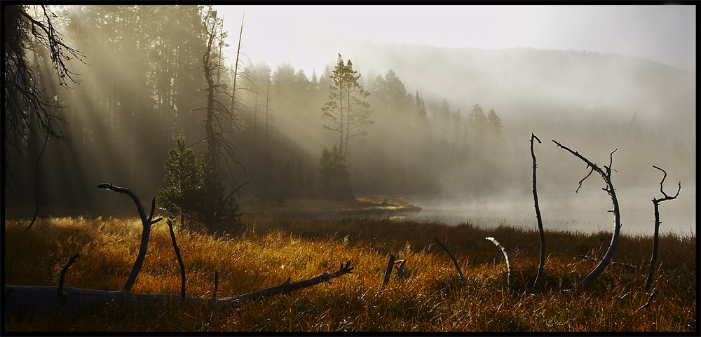 Утро на Twin Lakes, Yellowstone. twin lakes, yellowstone