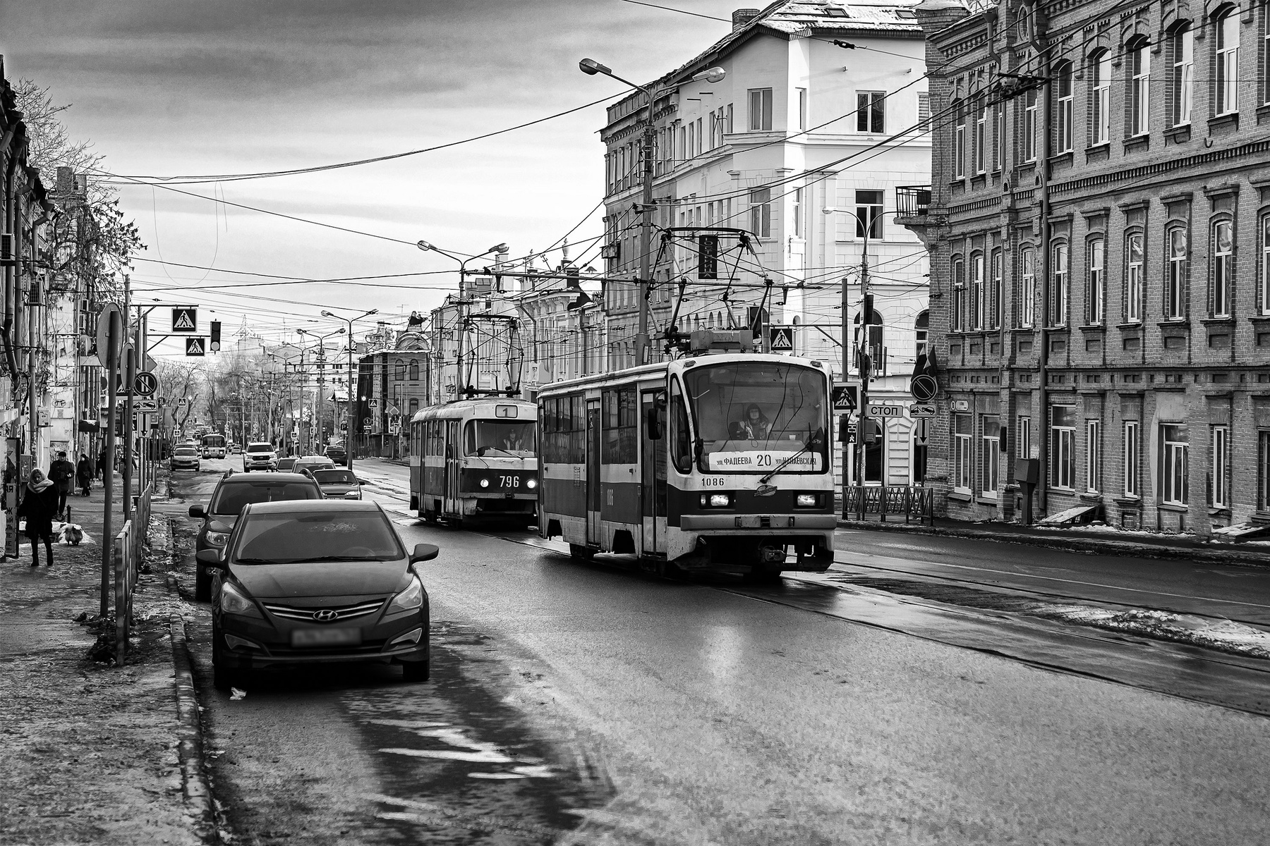 *** самара зима грязь чб