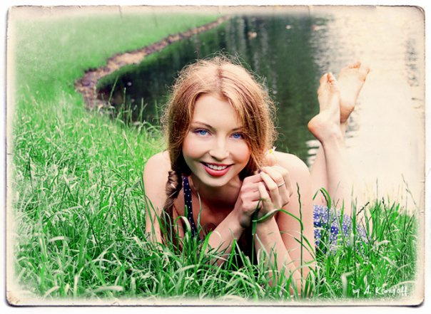 Be happy :) be happy лида трава озеро косички A_Krasnoff