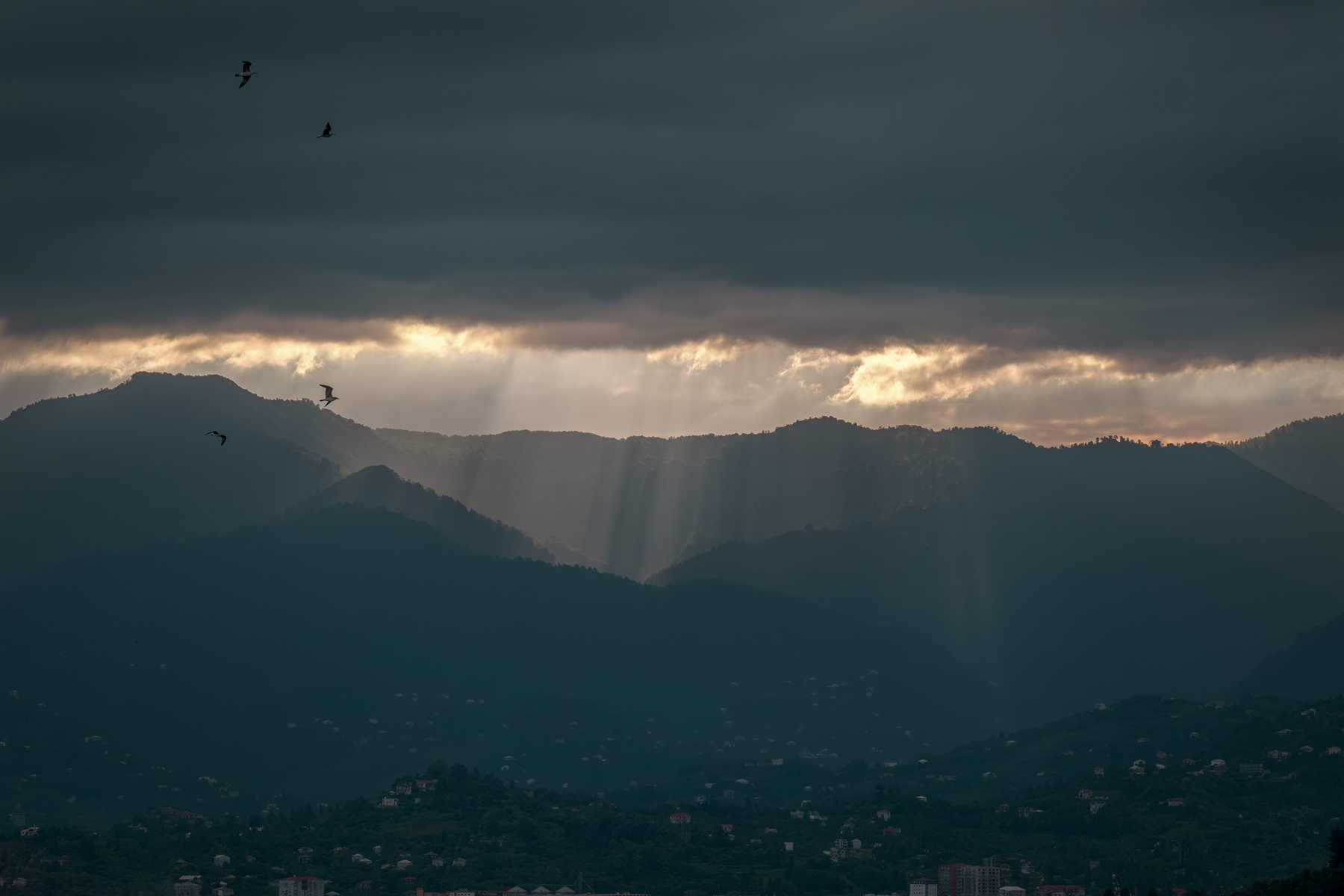 Sun Through The Clouds sky clouds sun sunrays rays mountains weather landscape scenery travel outdoors georgia adjara batumi sakartvelo chizh