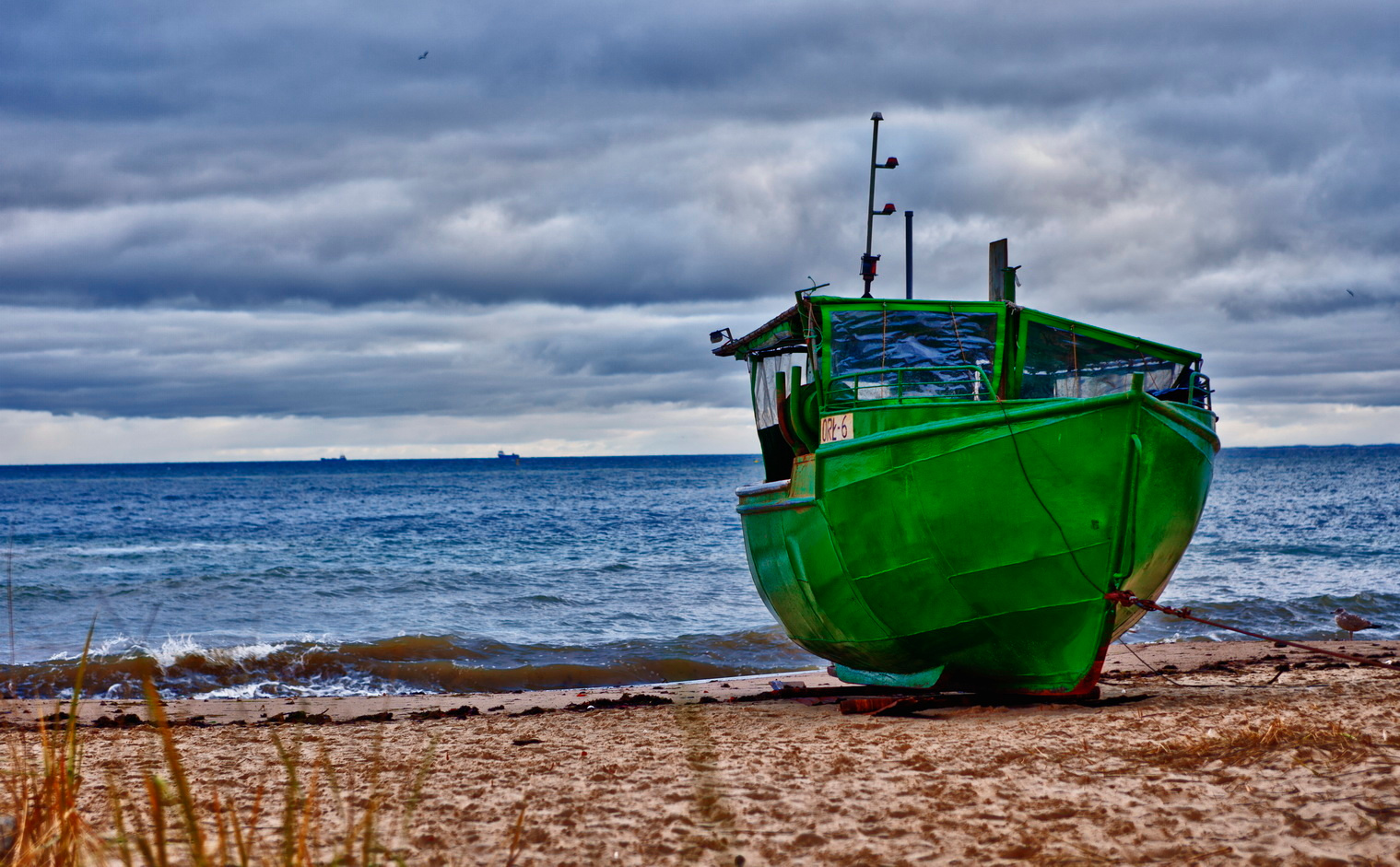 winter Gdansk sea winter boat