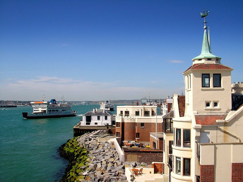 морскои пеизаж море, здания, город