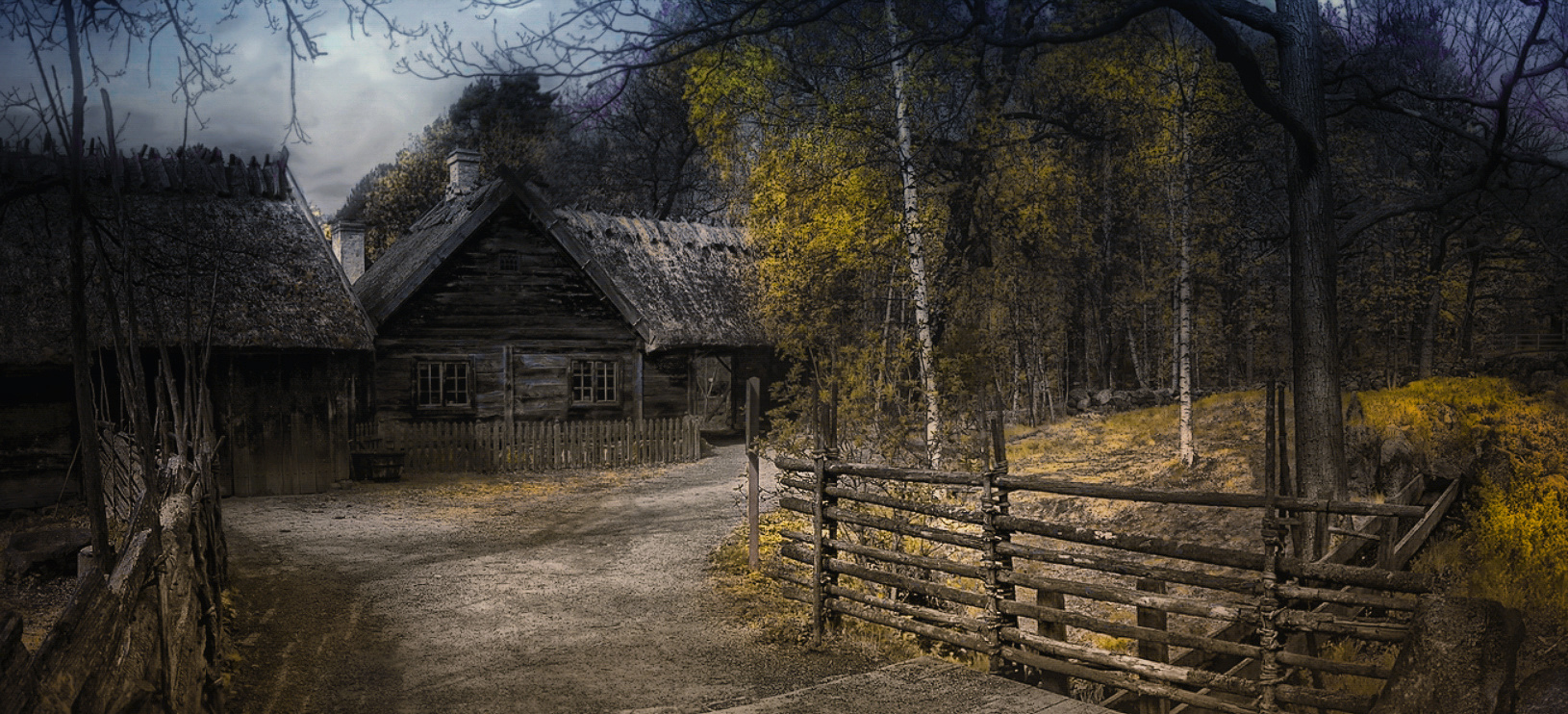Хозяйство  шведского крестьянина.В музее Скансен.Стокгольм.Швеция. 