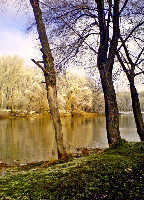 Импрессия цвета Природа, река, весна, разлив. вода,