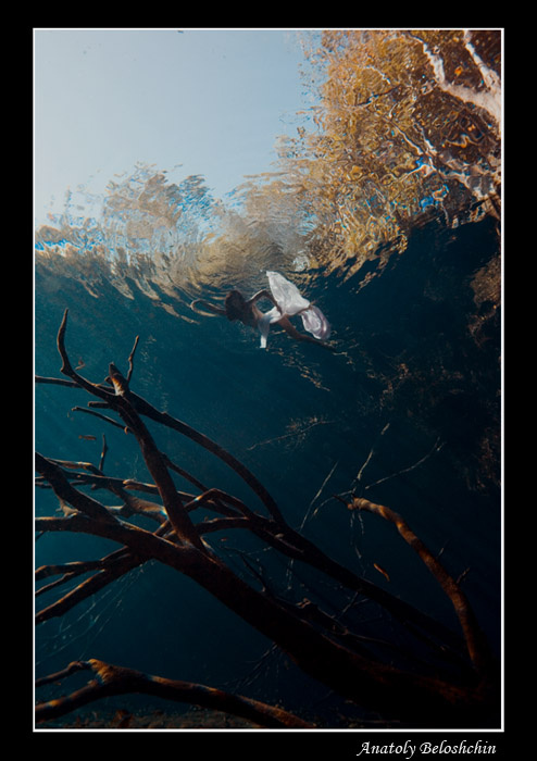 Неопределившийся ангел Ангел AktunXa cave diving mexica