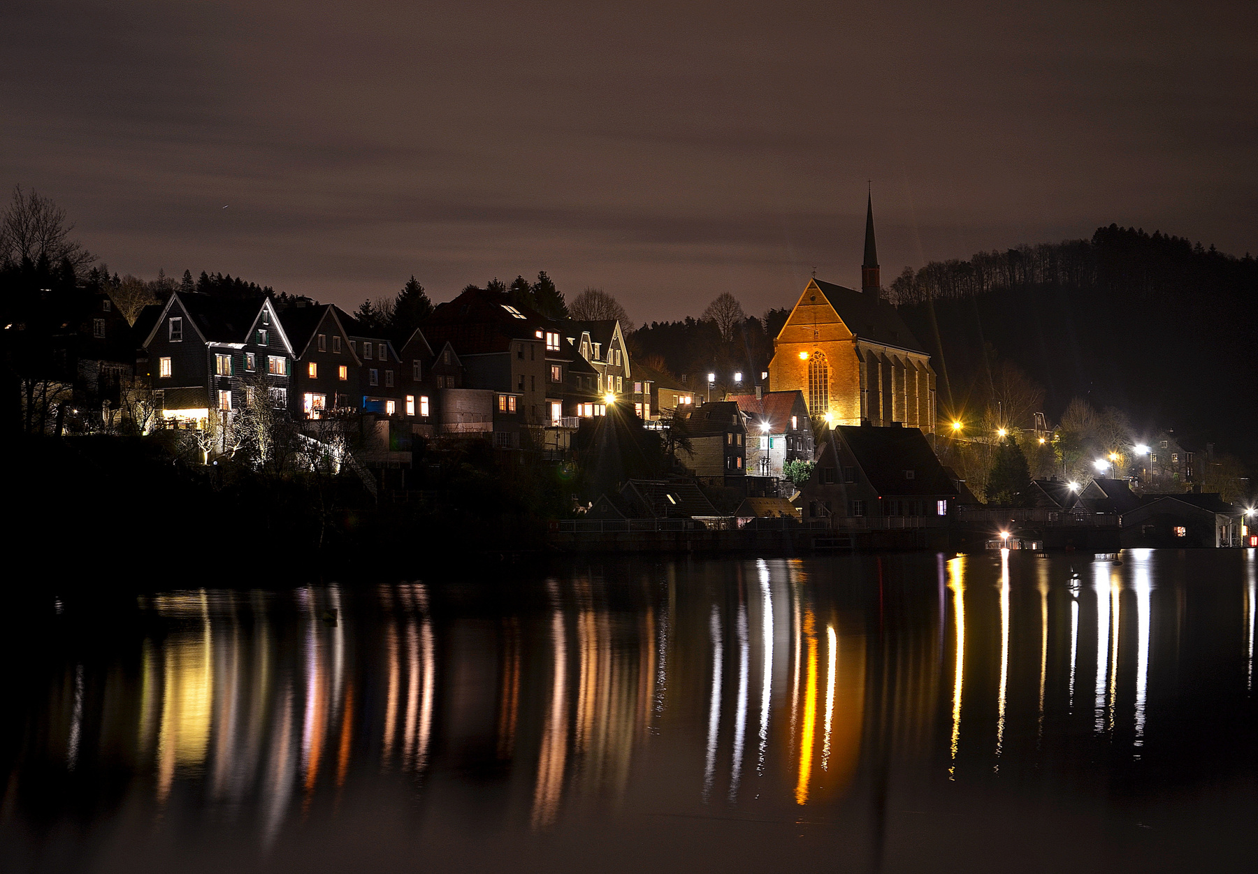 Wuppertal City/Germany/Beyenburger Stausee Nights/Photo Grigory Nesterov.04.02.2013 