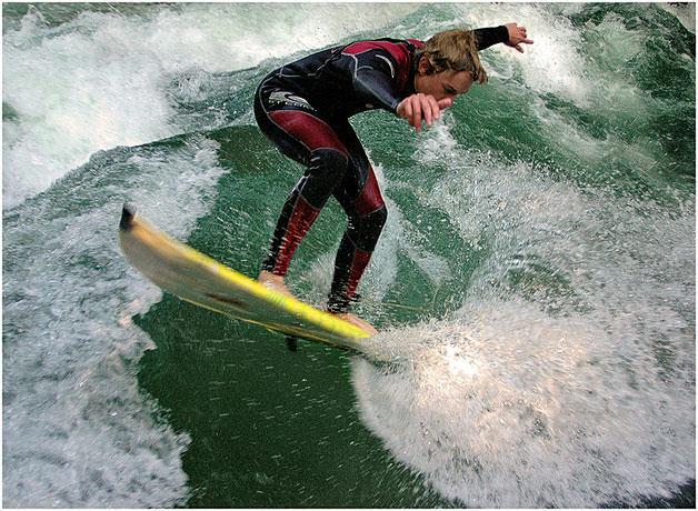 Twisted wave surfing