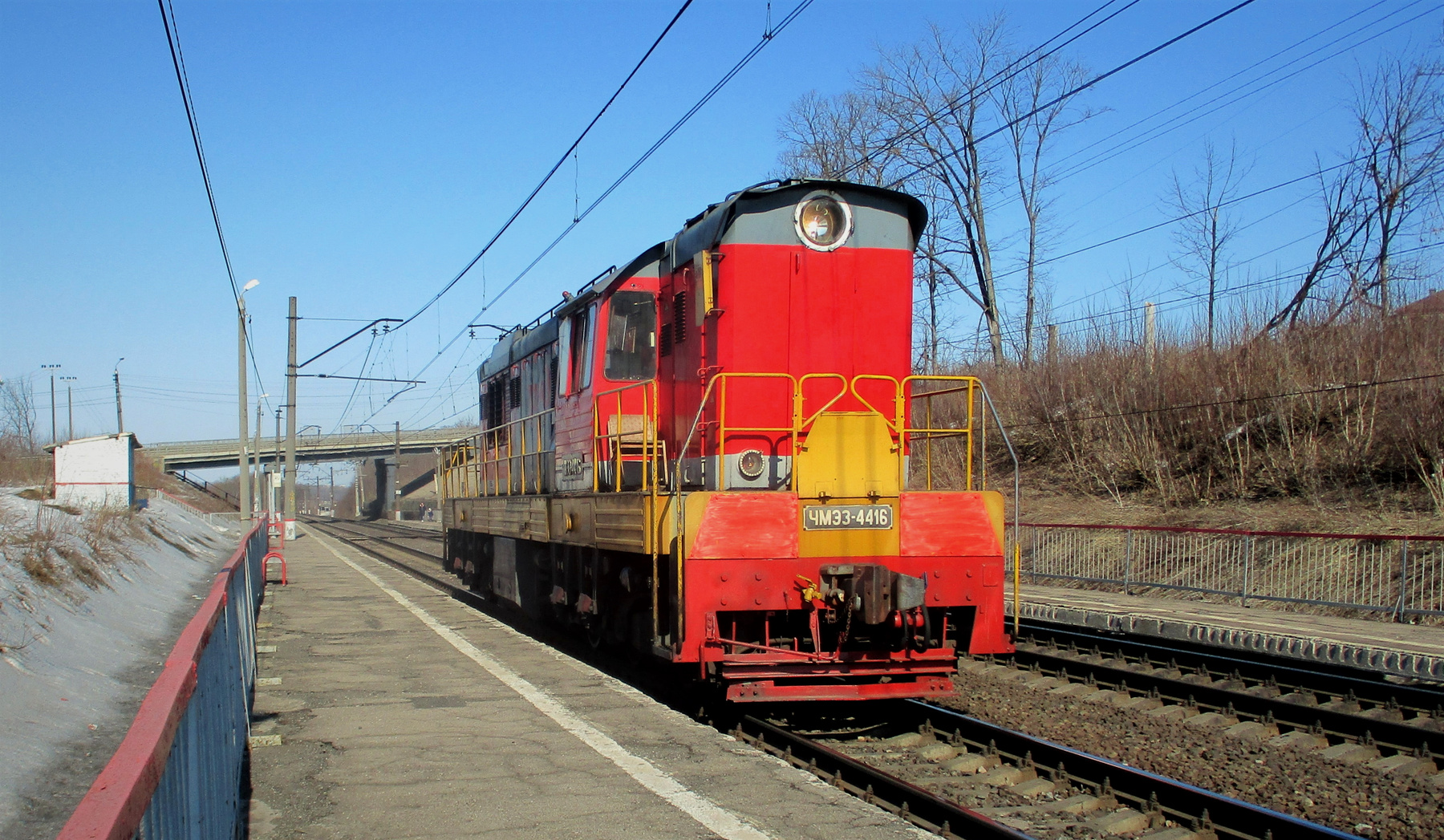 ЧМЭ3 - 4416 ЧМЭ3 тепловоз весна железная дорога