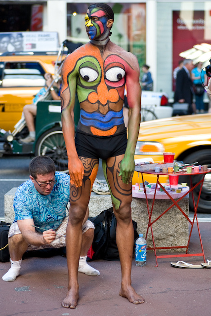 life in times square... times square body art
