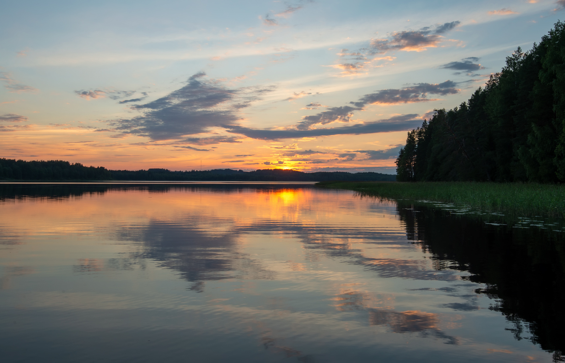 Закат в Карелии 