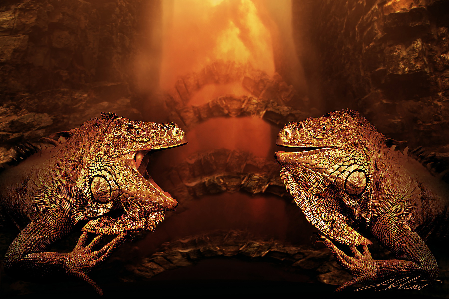 Dragons Laugh Digital Photo Art Reptiles Eltons Fantasies