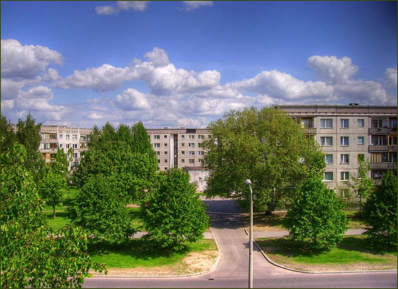 Вид из окна hdr, пейзахж, из окна