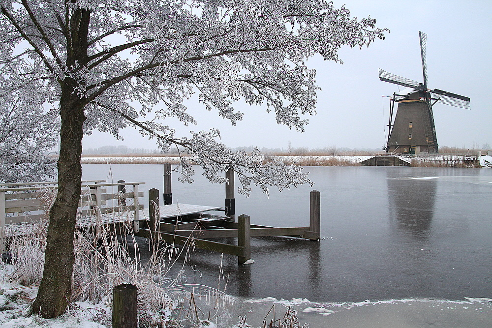 Голландские зимы 3 Kinderdijk Nederland
