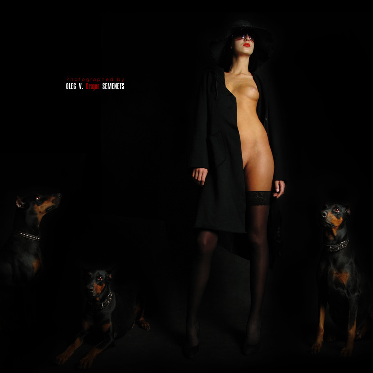 Lady with dogs 
