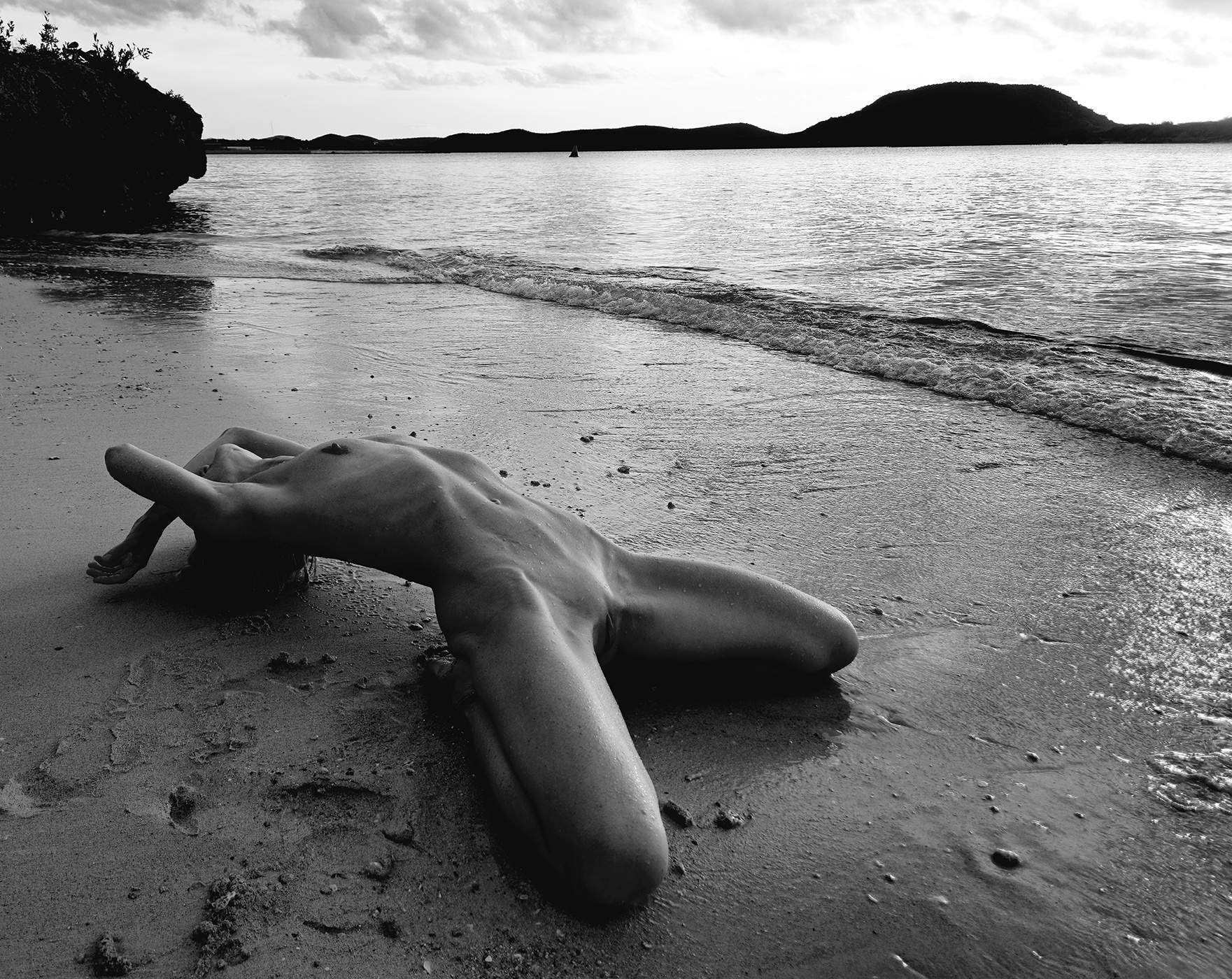 Ocean sunset 2 nude naked erotic body sensual sexy sea beach