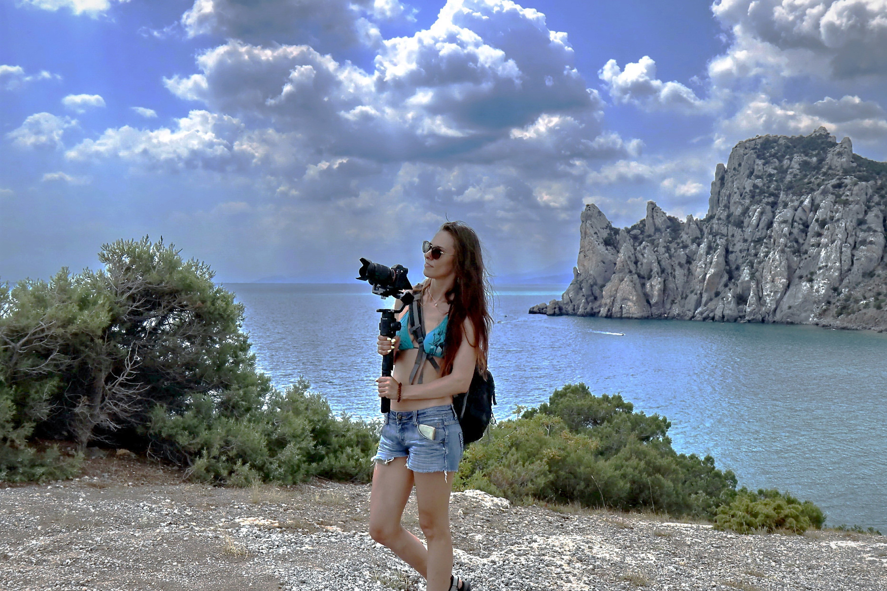 Фотограф и море Девушка море фотограф Новый Свет