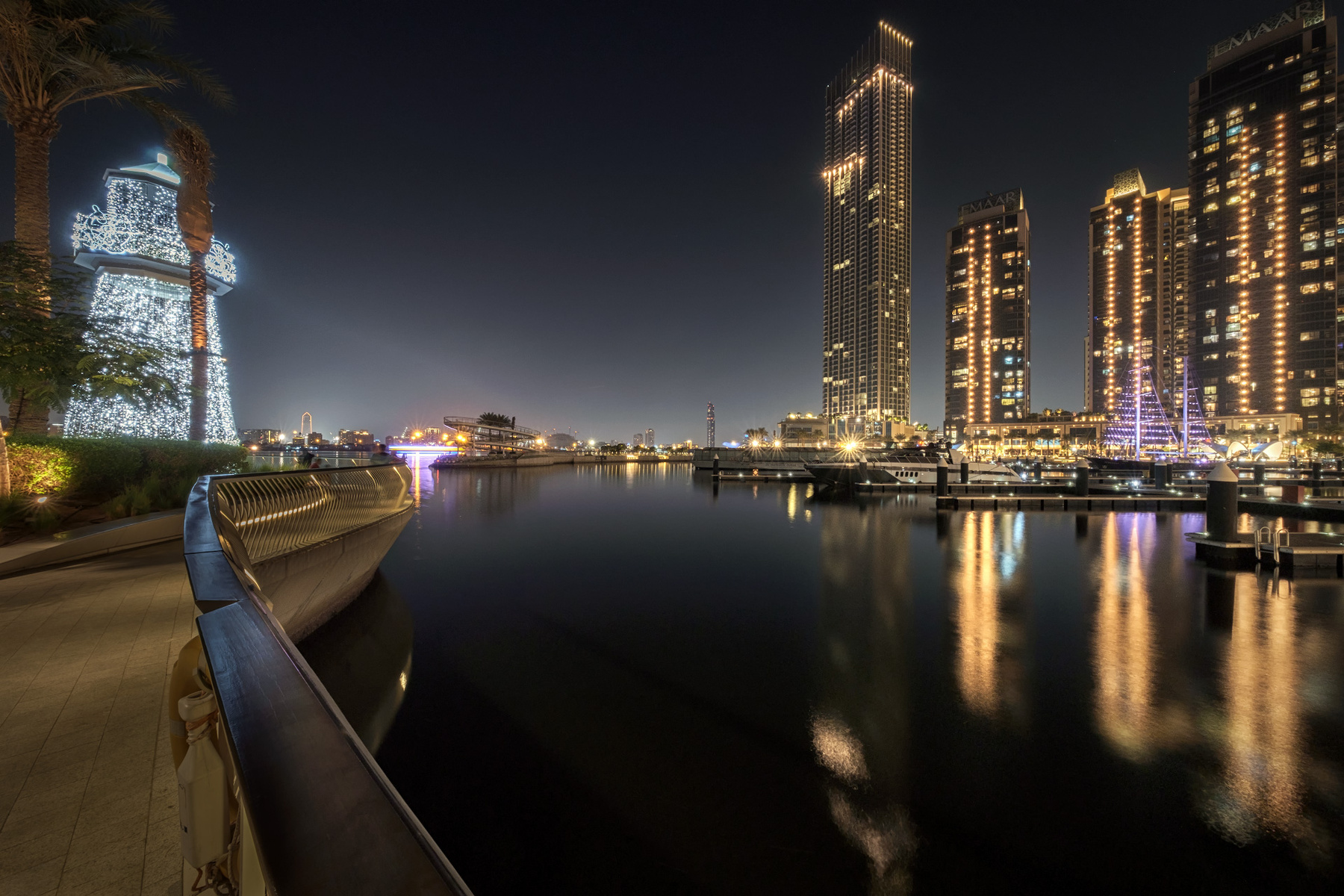 Dubai Creek Harbor Views night dubai creek harbor water lights city skyscraper landscape cityscape scenery travel outdoors uae chizh